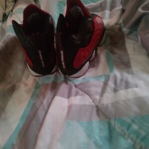 Jordan Kids Black and Red Sneakers